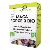 Maca Force 3 Bio - Tonus et vitalité sexuelle - 60 gélules - Diet Horizon 
